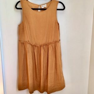 EUC - Golden mustard yellow linen summer dress